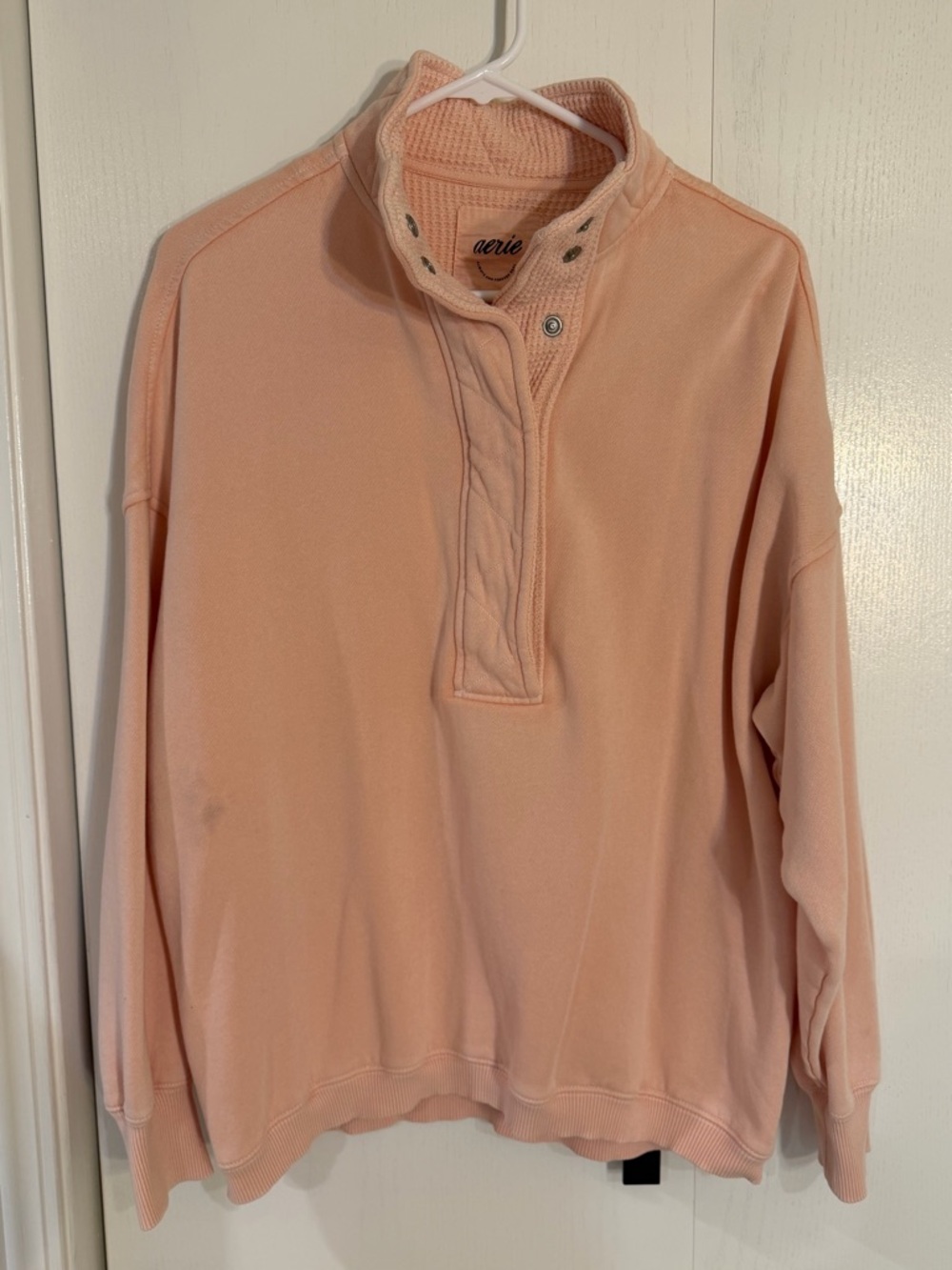aerie Peach Quarter-Snap Pullover Sweatshirt